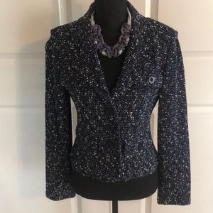 Blue woven St. John jacket